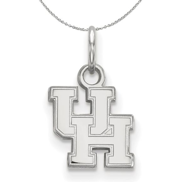 Sterling Silver U. of Houston XS (Tiny) 'UH' Necklace - 16 inch - Picture 1 of 7